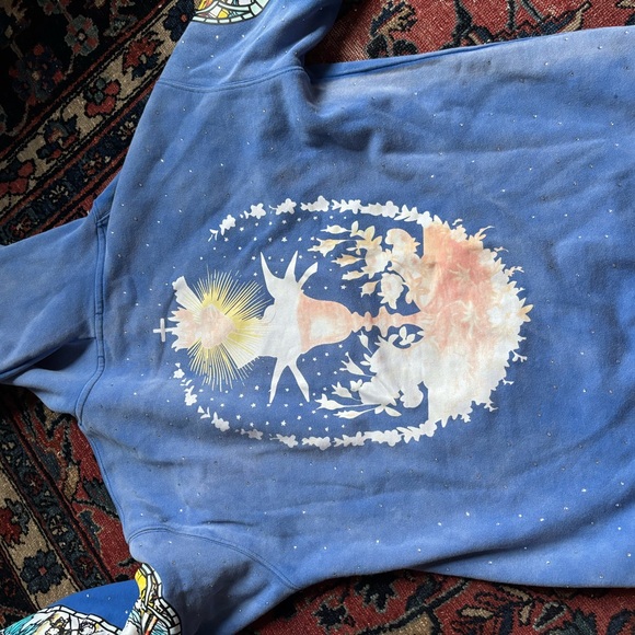 AUTH Who Decides War Washed Blue Graphic Hoodie - SMALL - Picture 9 of 11